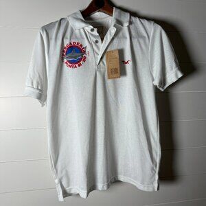 NWT Hollister Pescaderia Punta Si-Ho Short Sleeve Polo White Size Large